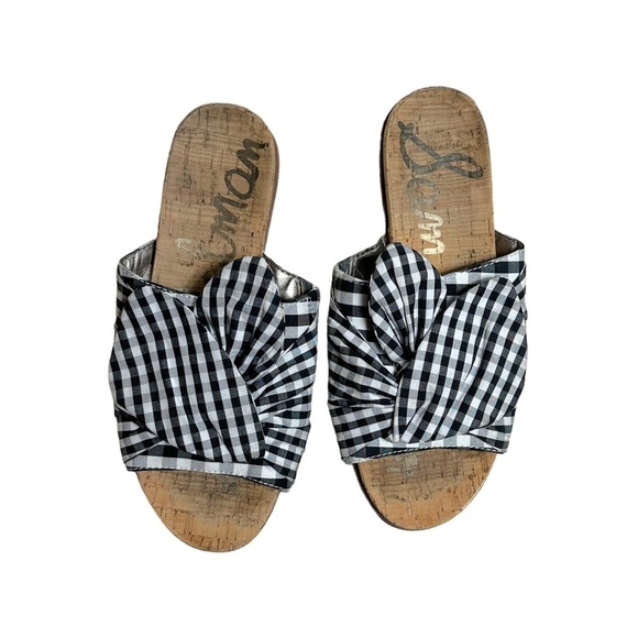 Sam Edelman Black & White Gingham Print Heidi Sandal US 8.5 - Picture 7 of 8